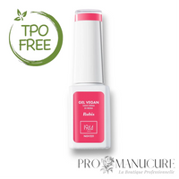 Vernis semi-permanent 1944 Paris Gel Vegan, teinte Rubis NGV221. Format 7ml, formule professionnelle sans Hema et sans TPO.