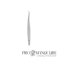 Pince à cils professionnelle courbée 65° Staleks Pro Expert 40 Type 12 TE-40/12 acier inox satinée pour extension cils classique et volume 2D-4D