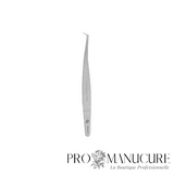 Pince à cils professionnelle courbée 65° Staleks Pro Expert 40 Type 12 TE-40/12 acier inox satinée pour extension cils classique et volume 2D-4D