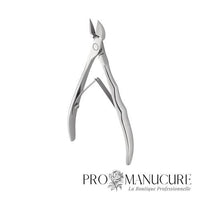 Pince à cuticules Staleks Pro Expert 11 NE-11-11 lame 11 mm manches courts à rainures ondulées double ressort acier AISI 420 médical pour manucure professionnelle petite paume