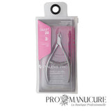 Pack - Pince à cuticules professionnelle Staleks Pro Smart 30 NS-30 acier inoxydable AISI 420 manches courts droits ressort à spirale amovible pour manucure pédicure