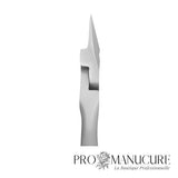 Zoom pince podologie Staleks NS-71-14 partie active fine narrow tapered affûtage manuel double ressort pour traitement ongles incarnés et correction ongles fins mous