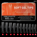 ProManucure - Long Stiletto - 440 Unités - Boite de Capsules Gel - Pose Capsules Américaine