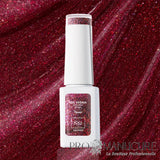 Résultat gel vegan semi-permanent Nour 1944 Paris framboise profond paillettes sur ongles naturels