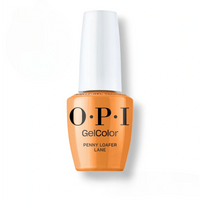 Flacon de vernis semi-permanent OPI GelColor Penny Loafer Lane, teinte orange brûlé terracotta, flacon 15ml formule sans TPO.