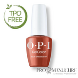 Flacon de vernis semi-permanent OPI GelColor Slip Dressed Up, teinte nude terreux, flacon 15ml formule sans TPO.