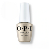 Flacon de vernis semi-permanent OPI GelColor Suzi’s Pager, teinte greige (gris-beige) neutre, flacon 15ml formule sans TPO.