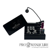 Kit complet pose américaine ProManucure avec capsules Coffin, gel fixateur, mini lampe LED et pinces de maintien