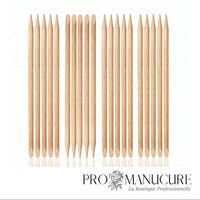 bâtonnets de manucure en bois ProManucure pour repousser les cuticules et nettoyer les ongles.
