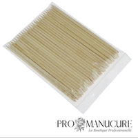 Lot de 100 bâtonnets de manucure en bois ProManucure pour repousser les cuticules et nettoyer les ongles.