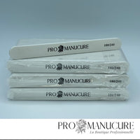 Pack de 25 Limes à ongles professionnelle ProManucure grain 180/240 pour ongles naturels et finitions de manucure.