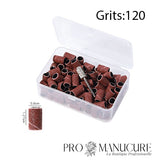 Embouts émeris ProManucure Grit 120, manchons de ponçage pour retrait partiel de gel ou résine et dépose du vernis semi-permanent