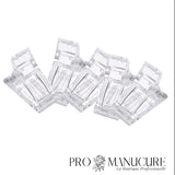 Lot de 5 pinces transparentes de maintien ProManucure pour la pose de capsules américaines et dual forms.