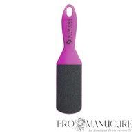 Zoom râpe pieds plastique Staleks AE 10/1 manche ergonomique grande surface abrasive pour talons fendillés cors et peau dure professionnel