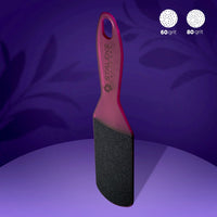 Zoom râpe pieds plastique Staleks AE 10/2 manche ergonomique grande surface abrasif résistant humidité pour peau dure et lissage pédicure