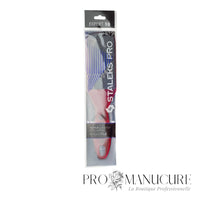 Pack - Râpe pédicure plastique Staleks Pro Expert 10 Type 2 AE 10/2 rose double face grain 80/120 surface bombée et creusée pour entretien régulier pieds professionnel