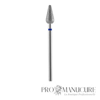 Embout diamant Staleks Pro Expert FA101B050/12 poire arrondie bague bleue grain moyen diamètre 5 mm partie active 12 mm pour cuticules et ptérygion
