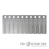 Pack - Embout diamant Staleks Pro Expert FA11B018/8 flamme pointue bague bleue grain moyen diamètre 1,8 mm partie active 8 mm pour cuticules et zones étroites