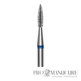 Zoom embout diamant Staleks FA11B018/8 pointed flame fin grain moyen pour manucure russe combinée petits ongles et sillons latéraux