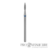 Embout diamant Staleks Pro Expert FA11B018/8 flamme pointue bague bleue grain moyen diamètre 1,8 mm partie active 8 mm pour cuticules et zones étroites