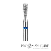 Zoom embout diamant Staleks FA120B023/5 forme match extrémité arrondie grain moyen pour manucure russe combinée et zones péri-unguéales