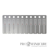 Pack - Embout diamant Staleks Pro Expert FA12R010/3 mini flamme bague rouge grain doux diamètre 1 mm partie active 3 mm pour cuticules fines et zones étroites