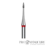 Zoom embout diamant Staleks FA12R010/3 mini flame pour retrait ptérygion lissage bords ongle et finition manucure russe combinée