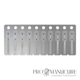 Pack - Embout diamant Staleks Pro Expert FA130B025/5 olive bague bleue grain moyen diamètre 2,5 mm partie active 5 mm pour cuticules et sillons latéraux