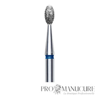 Zoom embout diamant Staleks FA130B025/5 forme olive ovale arrondie pour manucure russe combinée travail sécurisé peau péri-unguéale