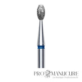 Zoom embout diamant Staleks FA130B025/5 forme olive ovale arrondie pour manucure russe combinée travail sécurisé peau péri-unguéale