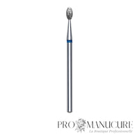Embout diamant Staleks Pro Expert FA130B025/5 olive bague bleue grain moyen diamètre 2,5 mm partie active 5 mm pour cuticules et sillons latéraux