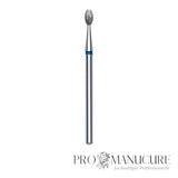 Embout diamant Staleks Pro Expert FA130B025/5 olive bague bleue grain moyen diamètre 2,5 mm partie active 5 mm pour cuticules et sillons latéraux