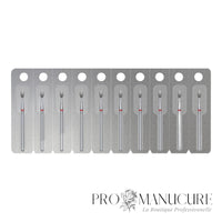 Pack - Embout diamant Staleks Pro Expert FA130R025/5 olive bague rouge grain doux diamètre 2,5 mm partie active 5 mm pour cuticules peau sensible