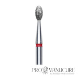 Zoom embout diamant Staleks FA130R025/5 forme olive grain doux pour manucure russe combinée sécurisée zones péri-unguéales