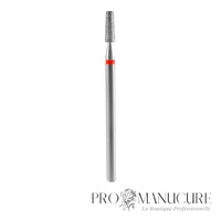Embout diamant Staleks Pro Expert FA70R025/8 cône tronqué frustum bague rouge grain doux diamètre 2,5 mm partie active 8 mm pour manucure pédicure délicate
