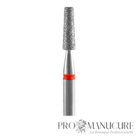 Zoom embout diamant Staleks FA70R025/8 forme frustum grain doux pour soulèvement cuticule polissage plaque et bord libre ongle sensible