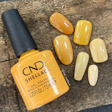 CND Shellac - Sundial It Up 7,3 mL – Vernis à Ongles Semi-Permanent Jaune Doré Scintillant – Sans TPO