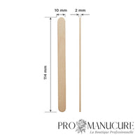 Zoom spatule bois naturel poncé Staleks DSW-30 114x10mm usage unique pour épilation salon de beauté