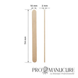 Zoom spatule bois naturel poncé Staleks DSW-30 114x10mm usage unique pour épilation salon de beauté
