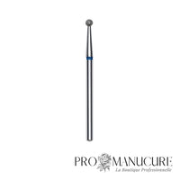 Fraise diamant Staleks Pro Expert FA01B025 boule bleue 2,5 mm grain moyen pour cuticules manucure et pédicure professionnelle