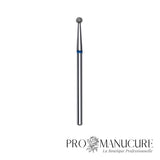 Fraise diamant Staleks Pro Expert FA01B025 boule bleue 2,5 mm grain moyen pour cuticules manucure et pédicure professionnelle