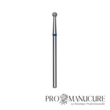 Fraise diamant Staleks Pro Expert FA01B027 boule bleue 2,7 mm grain moyen pour cuticules manucure et pédicure professionnelle