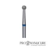 Zoom embout boule diamanté bleu Staleks FA01B027 tige inox 2,7 mm pour ptérygium et replis latéraux de l'ongle