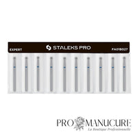 Pack - Fraise diamant Staleks Pro Expert FA01B027 boule bleue 2,7 mm grain moyen pour cuticules manucure et pédicure professionnelle