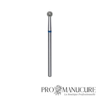Fraise diamant Staleks Pro Expert FA01B035 boule bleue 3,5 mm grain moyen pour cuticules manucure et pédicure professionnelle