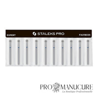 Pack - Fraise diamant Staleks Pro Expert FA01B035 boule bleue 3,5 mm grain moyen pour cuticules manucure et pédicure professionnelle
