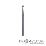 Fraise diamant Staleks Pro Expert FA01R025 boule rouge 2,5 mm grain doux pour cuticules manucure et pédicure professionnelle