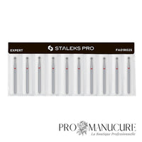 Pack - Fraise diamant Staleks Pro Expert FA01R025 boule rouge 2,5 mm grain doux pour cuticules manucure et pédicure professionnelle