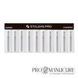Pack - Fraise diamant Staleks Pro Expert FA01R025 boule rouge 2,5 mm grain doux pour cuticules manucure et pédicure professionnelle