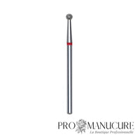 Fraise diamant Staleks Pro Expert FA01R027 boule rouge 2,7 mm grain doux pour cuticules manucure et pédicure professionnelle